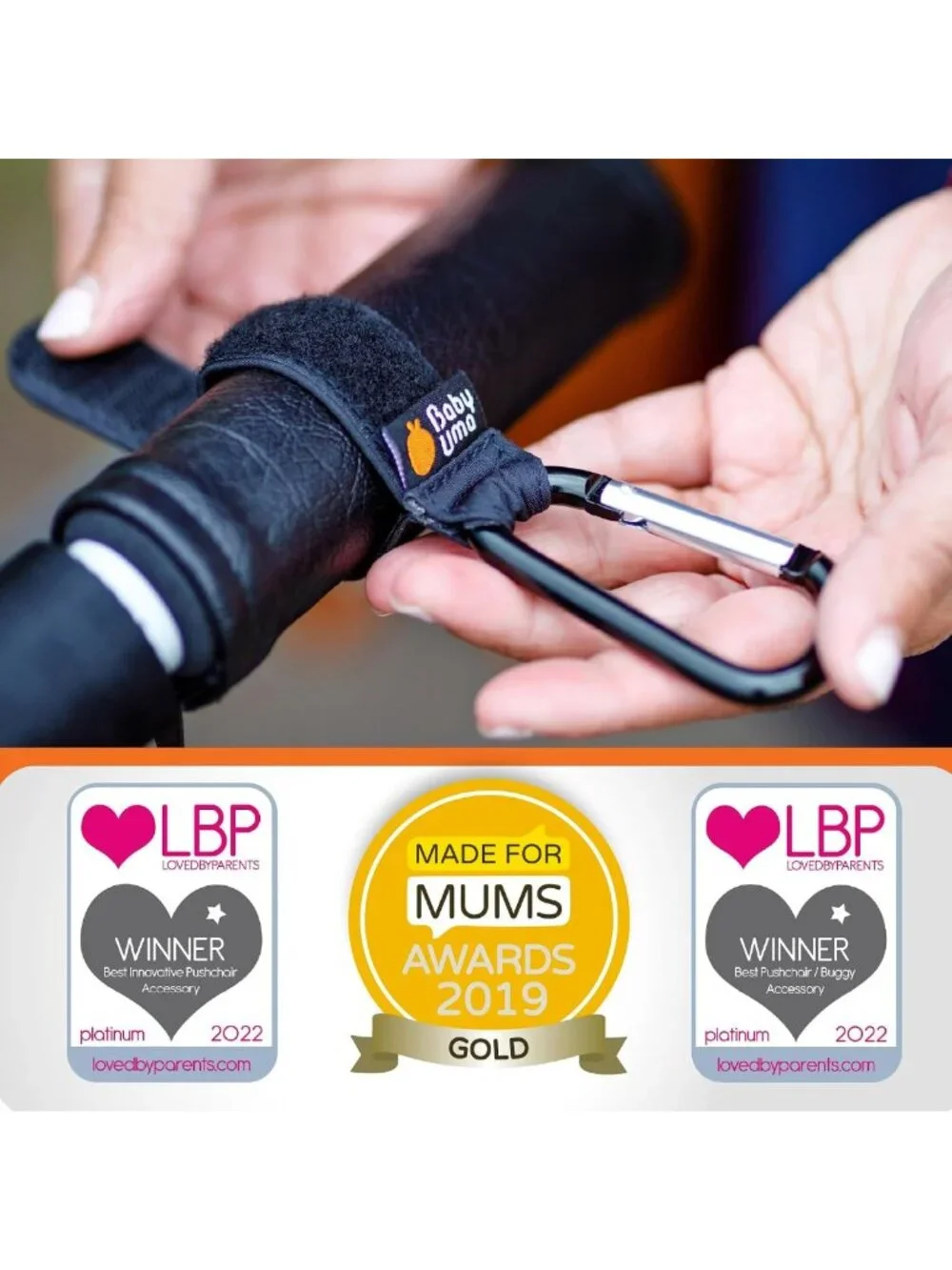 4-Pack Stroller Hooks for Diaper Bags - Adjustable Carabiner Clips, Carry 11 lbs